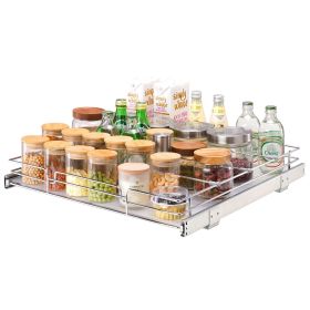 20"W x 21"D Pull Out Cabinet Organizer, Heavy Duty Slide Out Pantry Shelves, Chrome-Plated Steel Roll Out Drawers