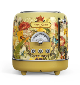 2 slice Vintage Toaster SUS304 Food grade 6 Browning level Fashion High Lift Bar Flower Watermark Painting Process 3 Features-Thaw / reheat / cancel