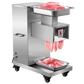 110V Commercial Meat Cutter Machine 1100LB/H Electric Meat Cutting Machine 750W Commercial Meat Slicer 3mm Blade Restaurant Food Slicer Stainles