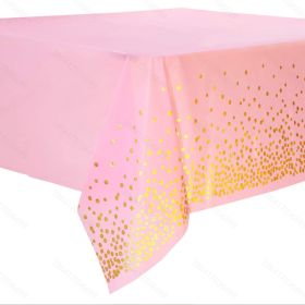 1pc/3pcs; Rectangular Dot Tablecloth; Dot Disposable Tablecloth; Reusable Disposable Party Tablecloth For Birthday/Wedding/Party/Banquet 54x108inch (Color: 1PCS Pink)