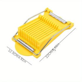 1pc, Multifunctional Luncheon Meat Cutter, Stainless Steel Egg Cutter, Cutting 10 Pieces For Fruit Onion Soft Food Roast Legs, Spam Slicer (Color: Yellow Luncheon Meat Slicer)